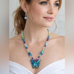 Colorful Beaded Necklace and Earring Set